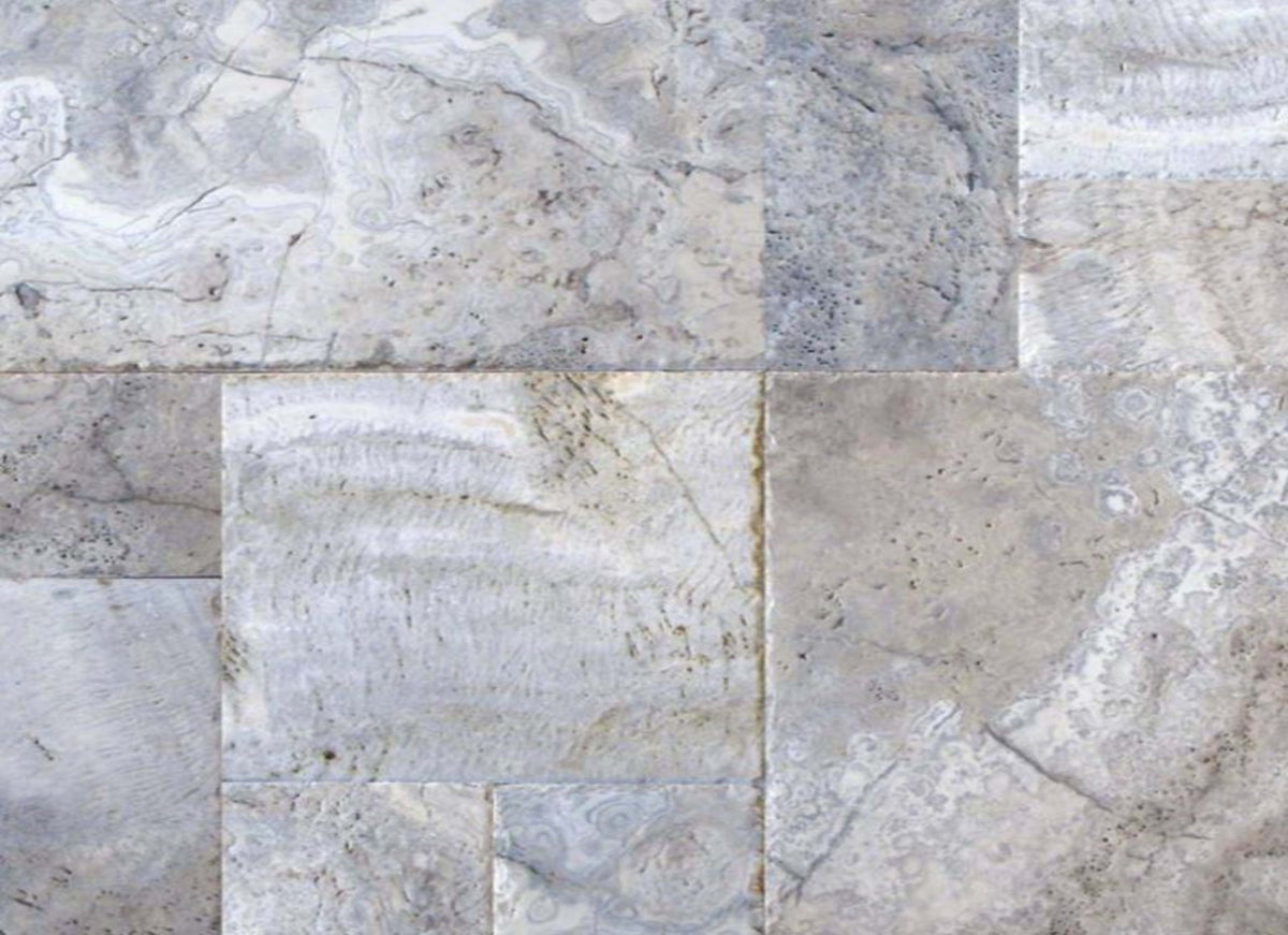 Silver Travertine in Gray-Light