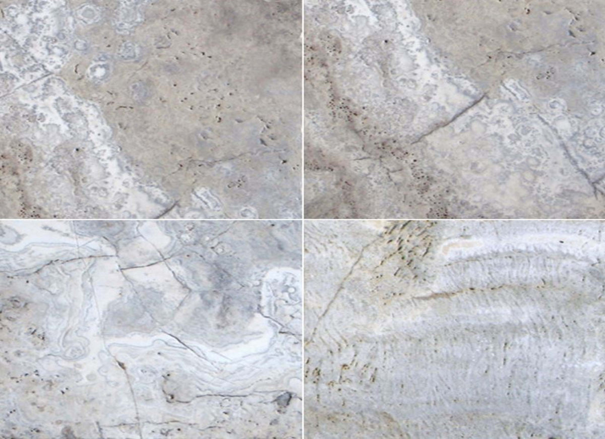Silver Travertine in Gray-Light 16x16