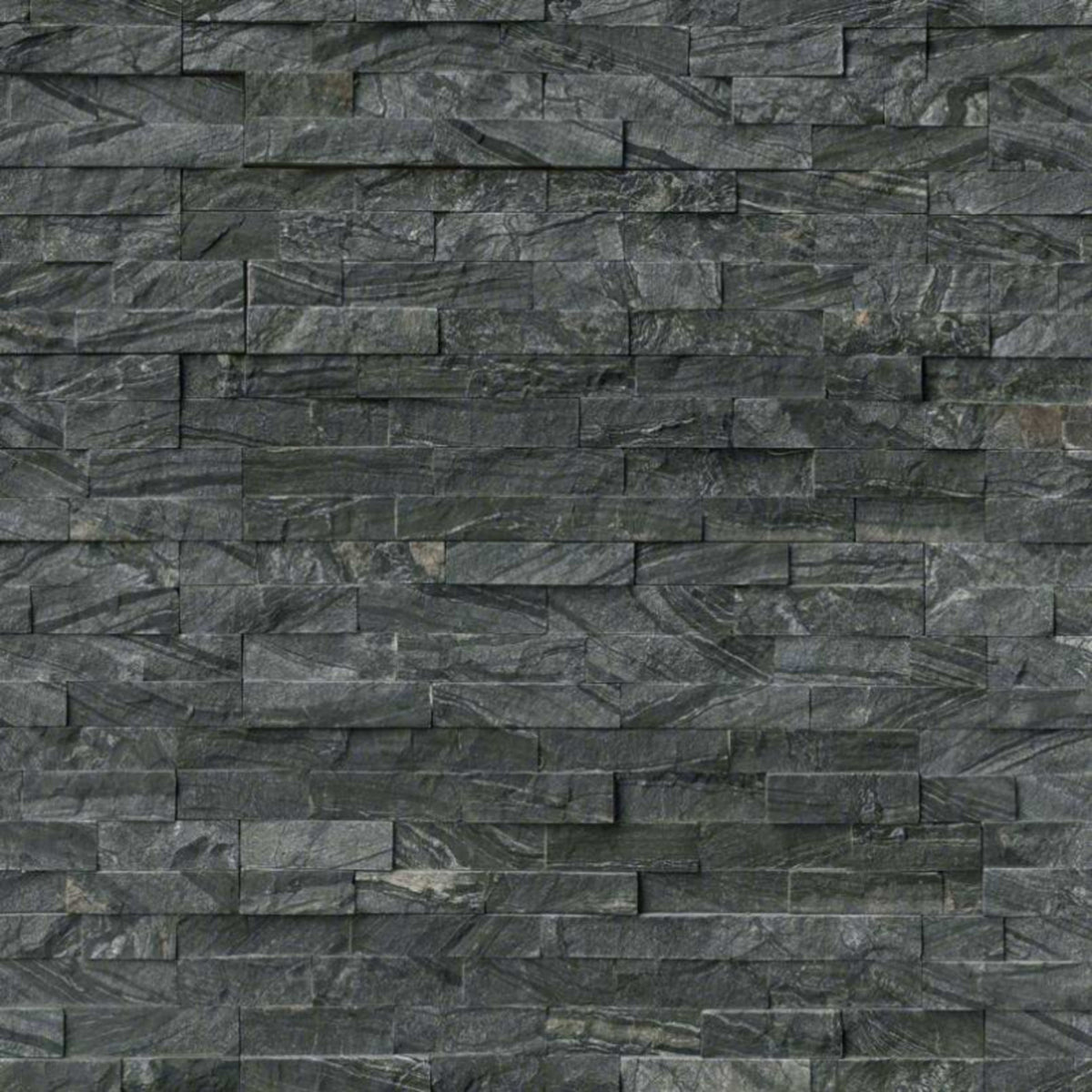 Rockmount Stacked Stone Collection in Glacial Black Natural Stone