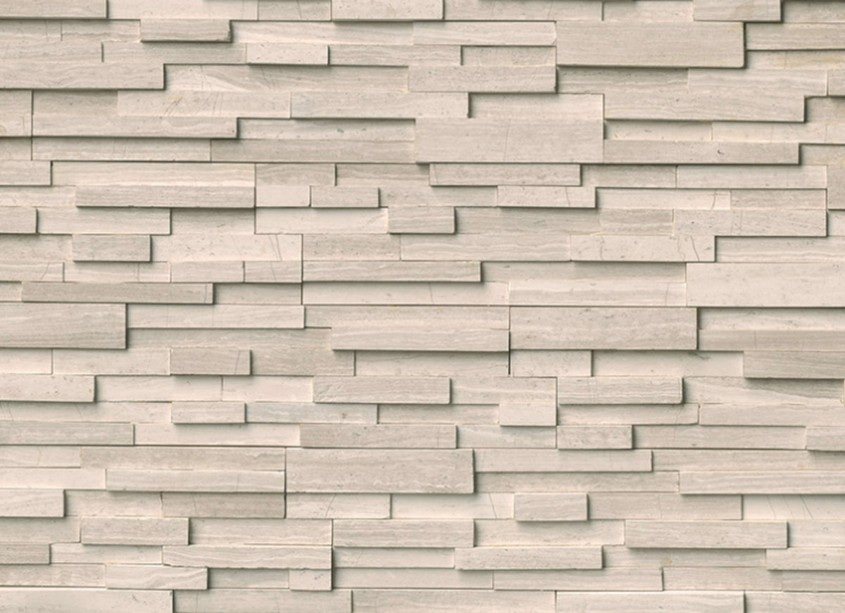 Rockmount Stacked Stone Collection in White Oak 3d Honed