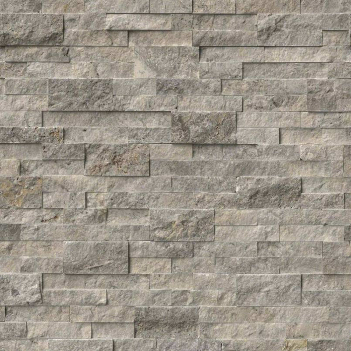 Rockmount Stacked Stone Collection in Silver Travertine Natural Stone