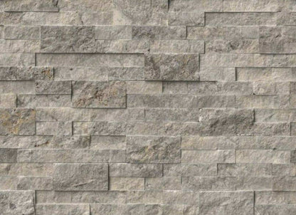 Rockmount Stacked Stone Collection in Silver Travertine