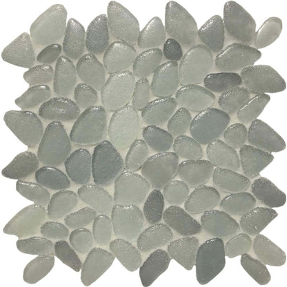 Liquid Rocks in Oyster Silver Glass Tile