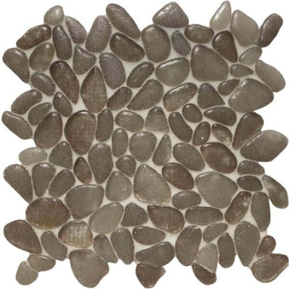 Liquid Rocks in River Brown Glass Tile