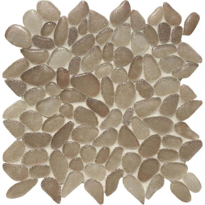 Liquid Rocks in Sandy Beige Glass Tile