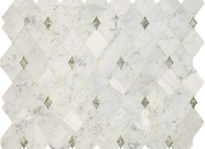 Lavaliere in Carrara White/Antique Mirror Harlequin