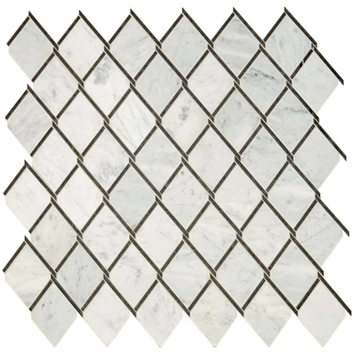 Lavaliere in Carrara White/Black Ant Mirror Chain Link Tile