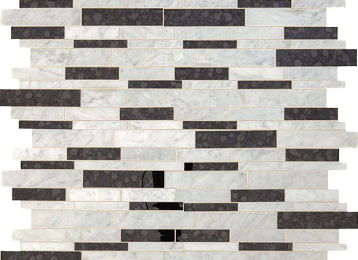 Lavaliere in Carrara White/Black Ant Mirror Random Linear