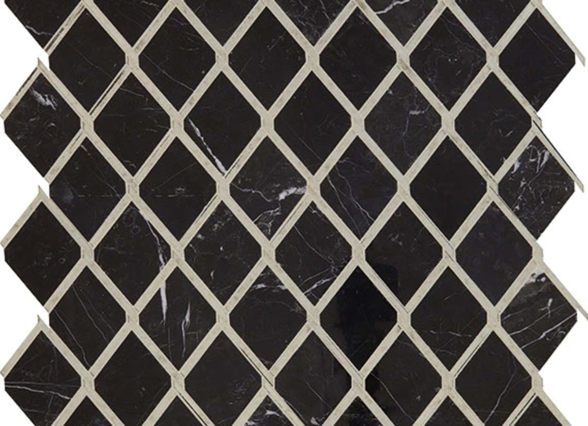 Lavaliere in Nero Marquina /Antique Mirror Chain Link