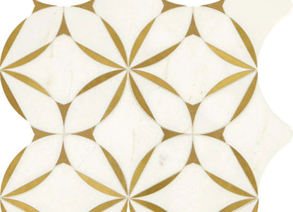 Lavaliere in Thassos White/ Brass Blossom