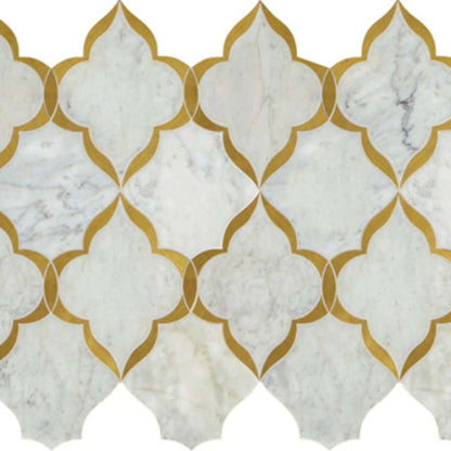 Lavaliere in Carrara White/ Brass Kapali Tile