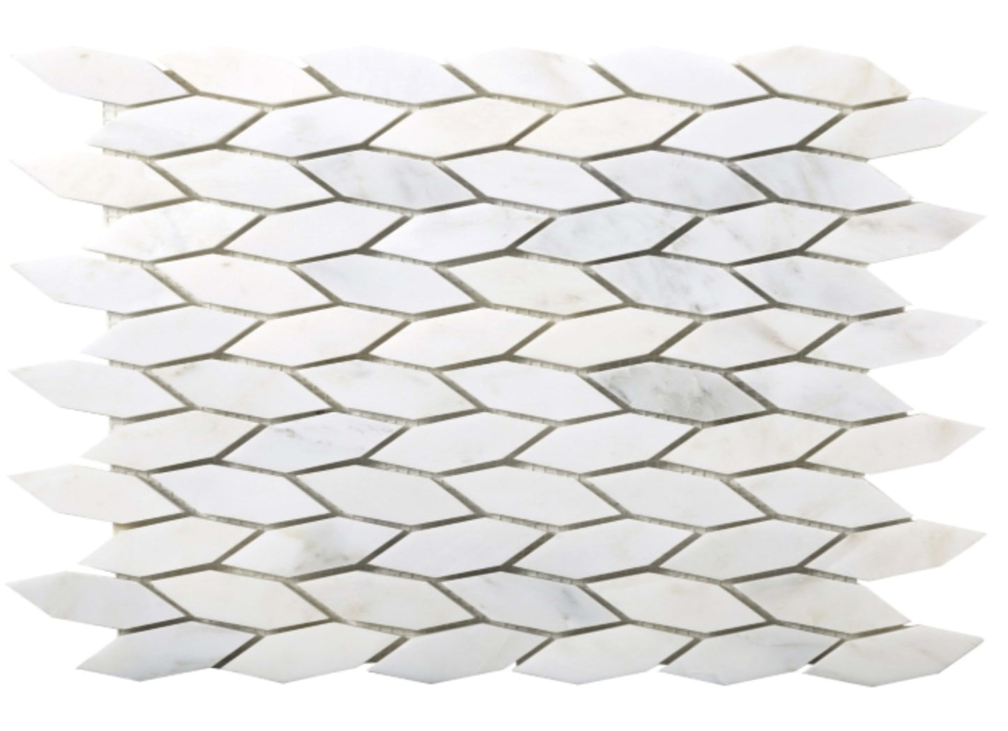 Marble Winter Frost in Winter Frost Marquise Mosaic - Mesh Mosaic