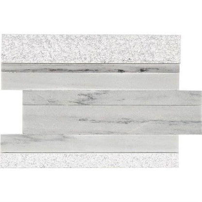 Ascend in Candid Heather Random Modern Stack Mosaic Natural Stone