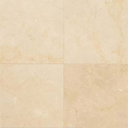Marble in Crema Marfil El-18x18x.375-Polished Natural Stone