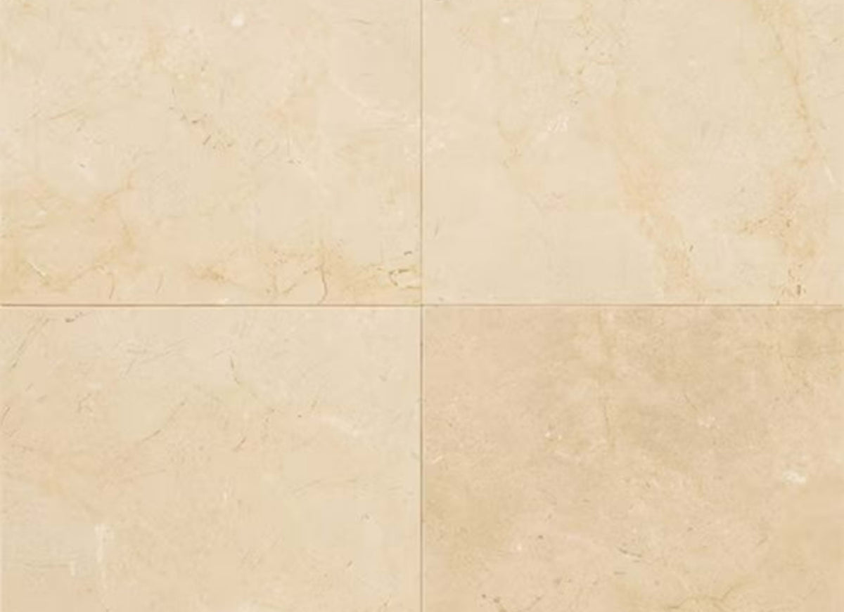 Marble in Crema Marfil El-18x18x.375-Polished