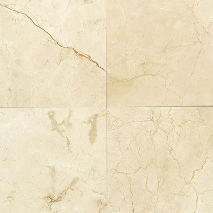 Marble in Crema Marfil Cl-18x18x.5-Polished Natural Stone