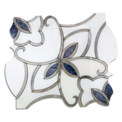 MJ Grace in Cersei - China White Gray  Diamond Blue Natural Stone