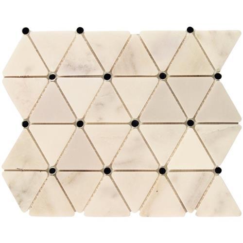 MJ Trio in Asian Statuary & Silver Mirror Dot  Natural Stone