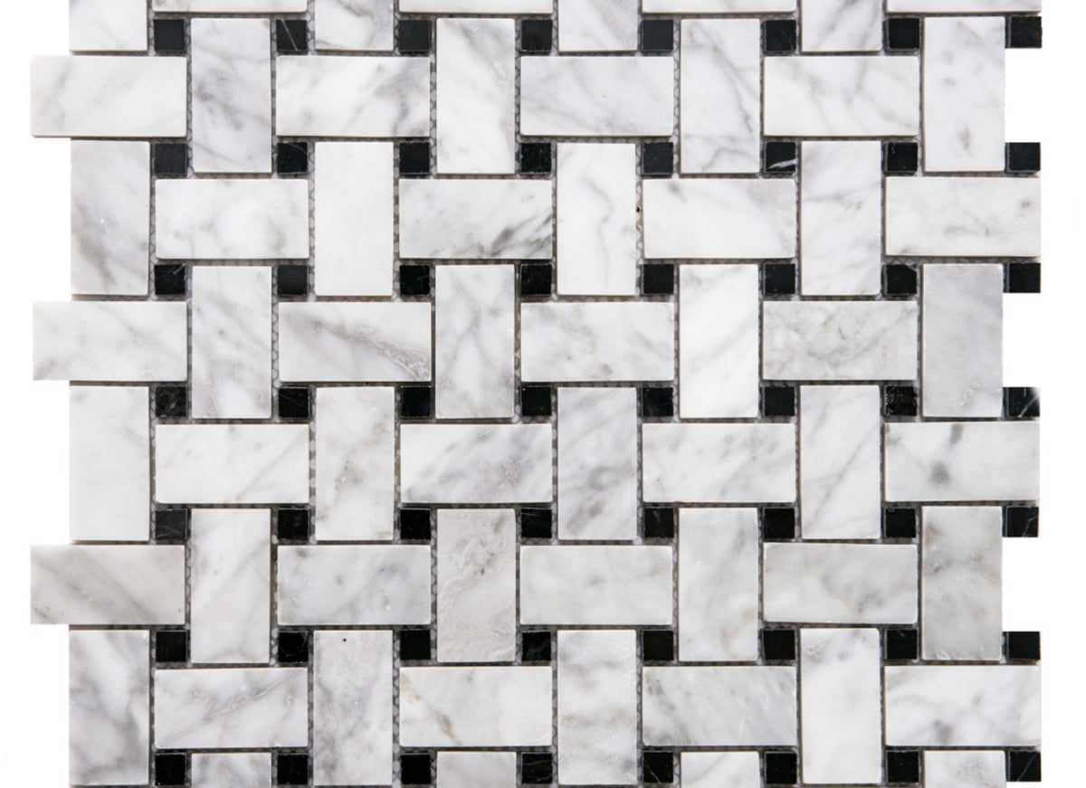 Basketweave in Carrara And Nero Nerquina