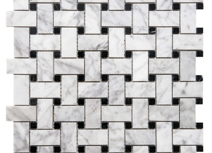 Basketweave in Carrara And Nero Nerquina