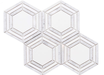 Large Hex in Carrara And Thassos White