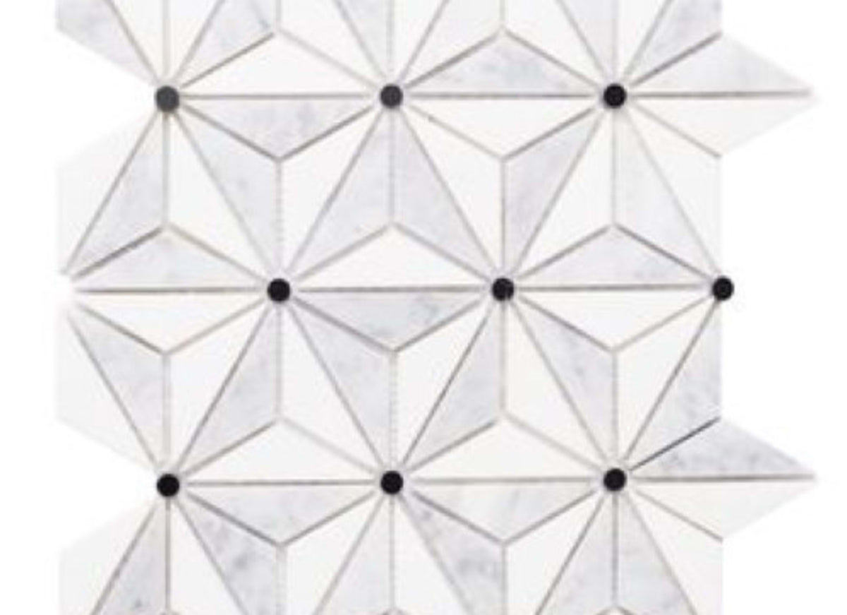 Star in Carrara Thassos Black