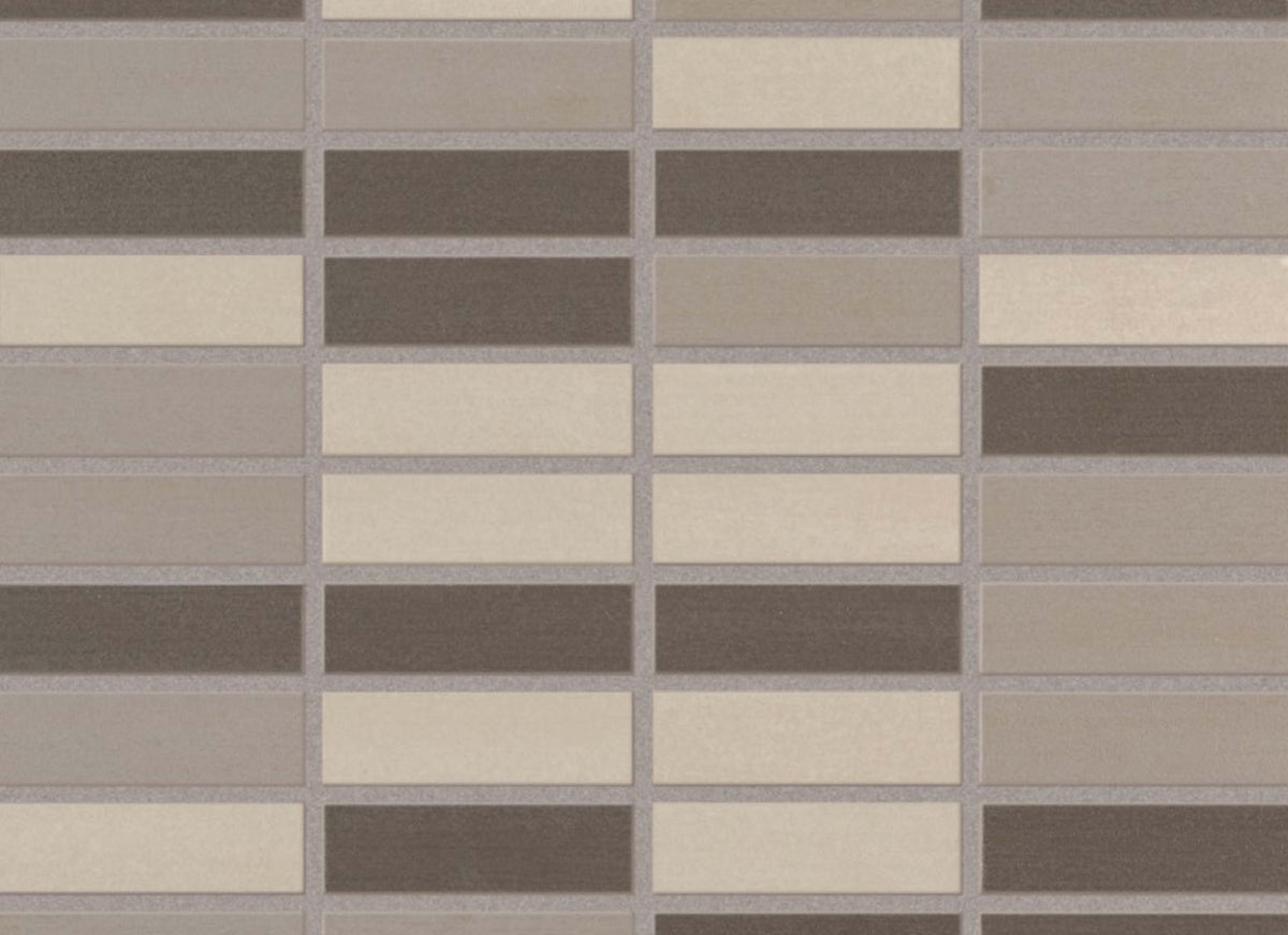 Shades 2.0 in Warm Grays Linear Mosaic 1"x3"