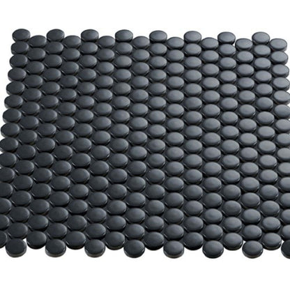 Multiplier in Dark Grey Circle Mosaic 1"x1" Matte Tile