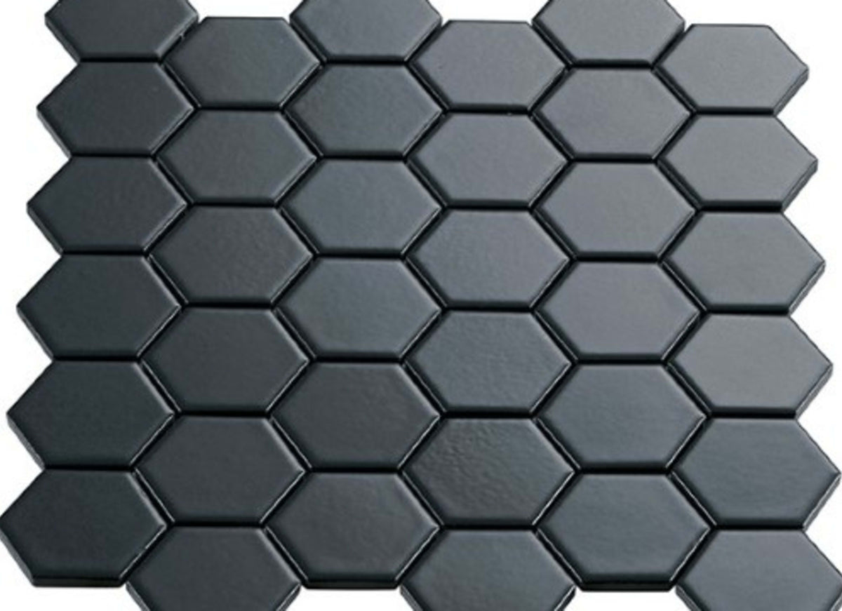 Multiplier in Dark Grey Hexagon Mosaic 2"x2" Matte
