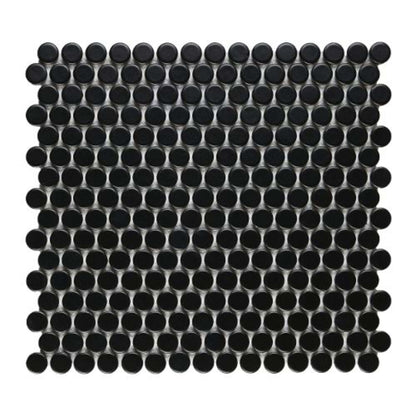 Finish Line in Matte Black Pennyrounds Tile