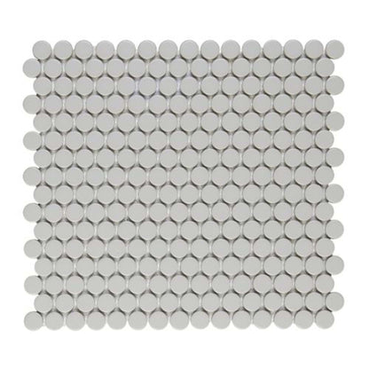Finish Line in Matte Silken Gray Pennyrounds Tile