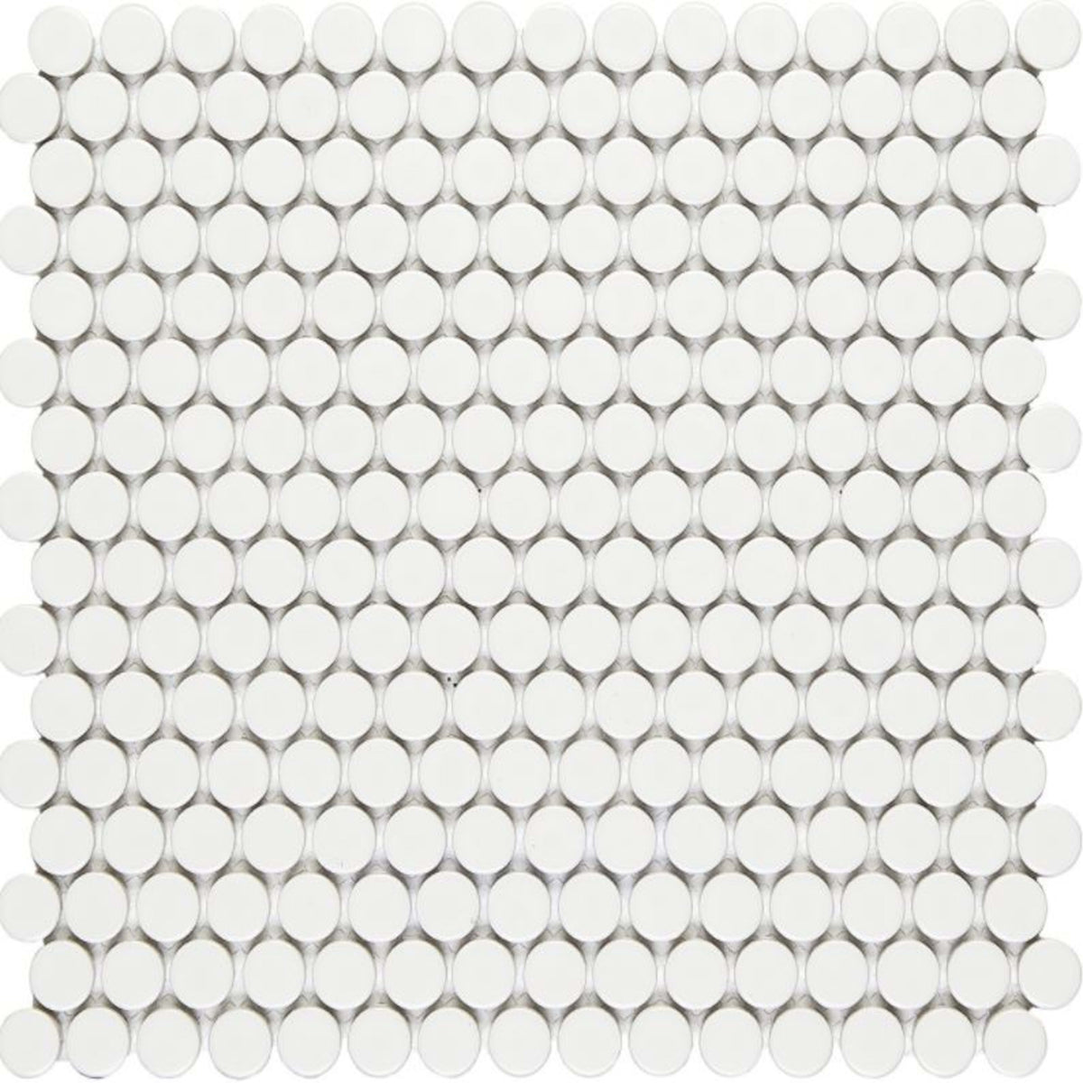 Finish Line in Matte White Pennyrounds Tile