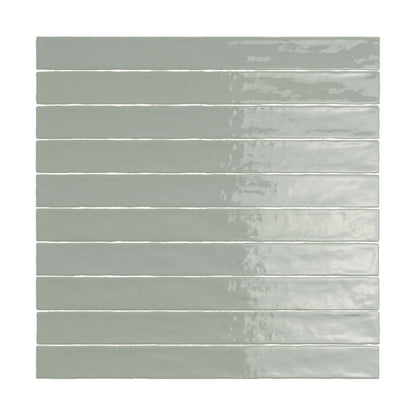 Linea in Verde Menta Glossy 2 X 20 Tile