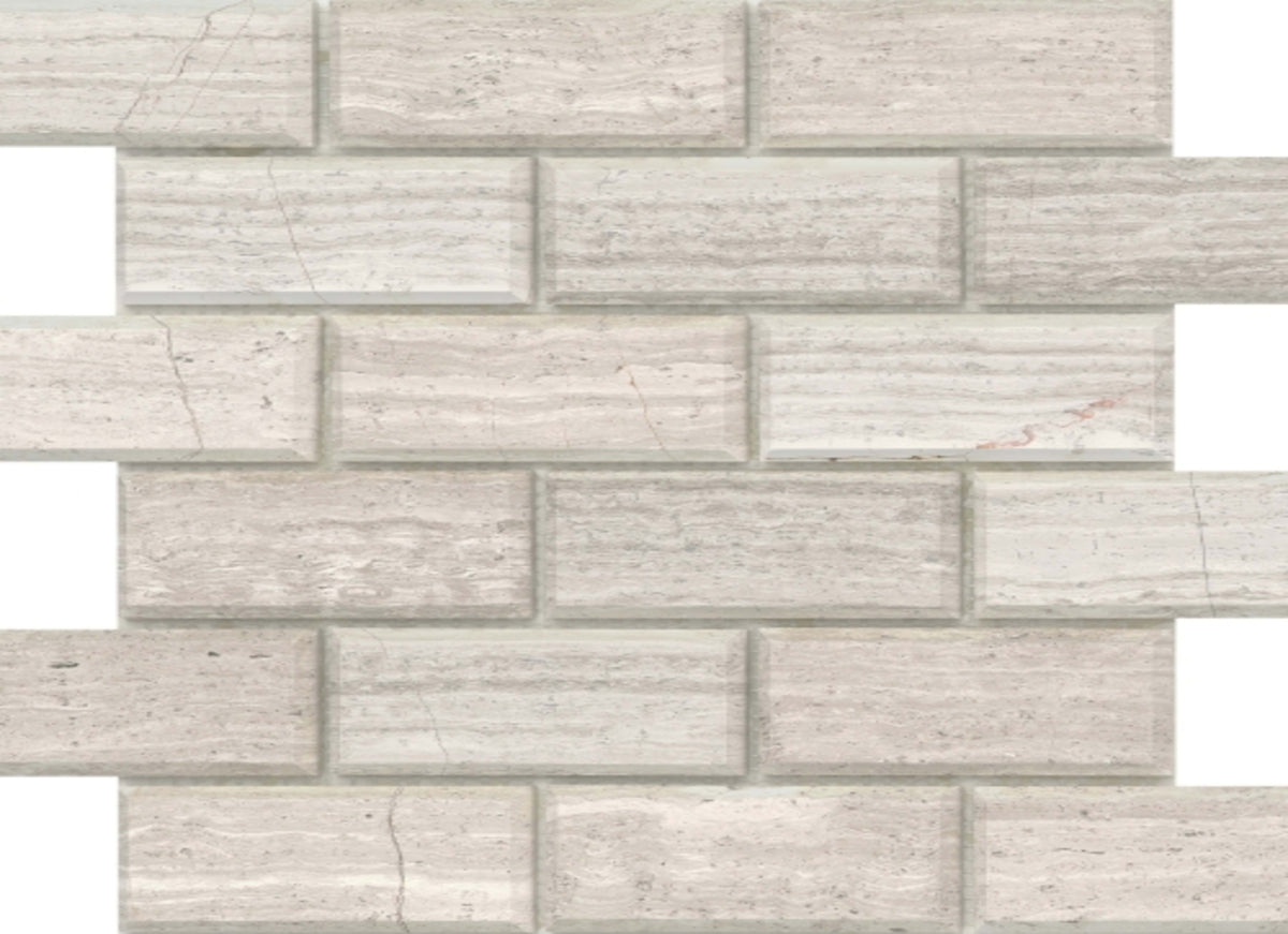 Metro in Cream 2" X 4" Bevel Mosaic