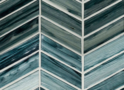 Midnight in Midnight Blue Ombre Chevron Tile