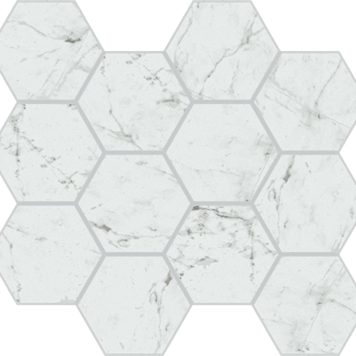 Eon in Carrara Honeycomb Mosaic Tile
