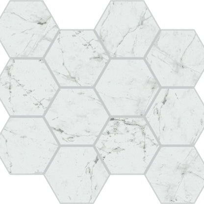 Eon in Carrara Honeycomb Mosaic Tile