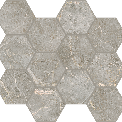Liberty in Franklin Gray Honeycomb Mosaic Tile