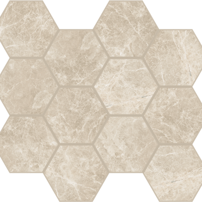 Liberty in Monument Cream Honeycomb Mosaic Tile