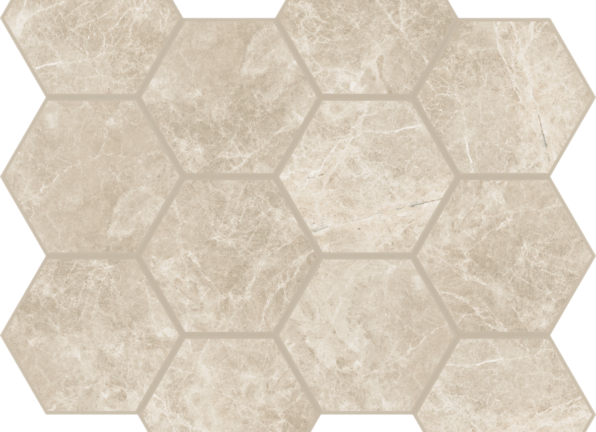 Liberty in Monument Cream Honeycomb Mosaic