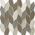 Natural Elements in Mink - Hexagon Leaves Glass Tile