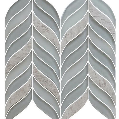 Natural Elements in Dove Leaves Glass Tile