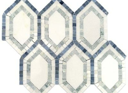 New Era in Thassos Long Hexagon With Ming Green Thassos Lin Blue