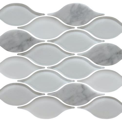 Natural Elements in Snowfall - Teardrop Glass Tile