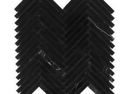 Nero Marquina in Nero Marquina .5x4 Herringbone