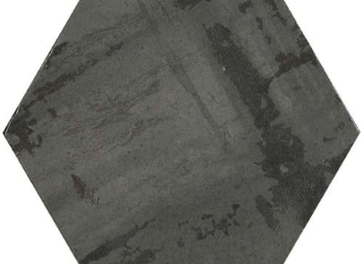 Princeton Glaze in Nero Night Hexagon Porcelain