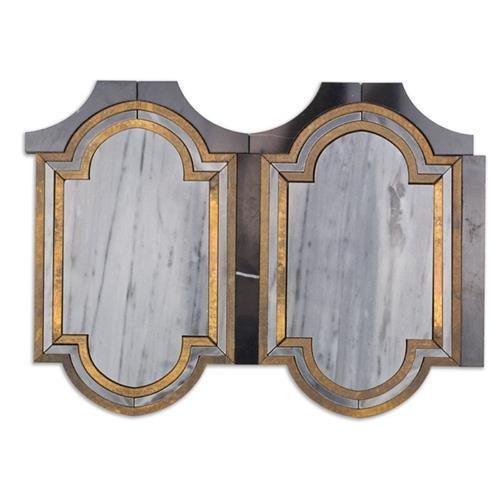 Ornato Series in Messina- Bardiglio, Brass And Black Jade Natural Stone