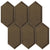 Obsidian in Antique Bronze Beveled Hexagon Glass Tile