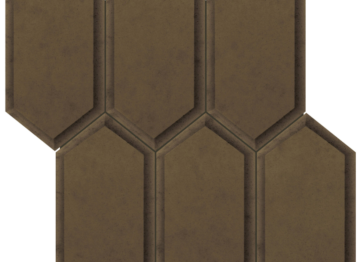 Obsidian in Antique Bronze Beveled Hexagon