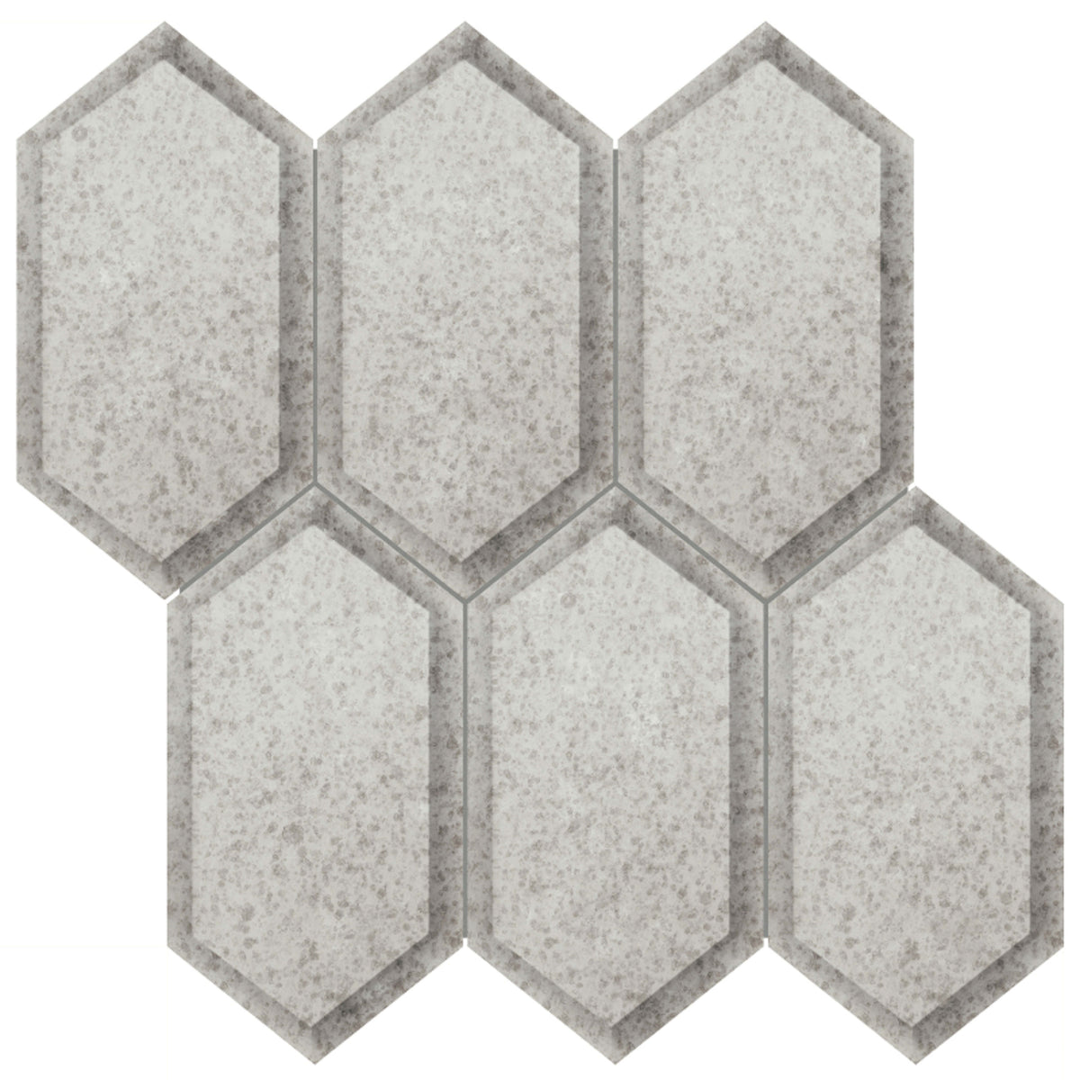 Obsidian in Antique Silver Beveled Hexagon Glass Tile